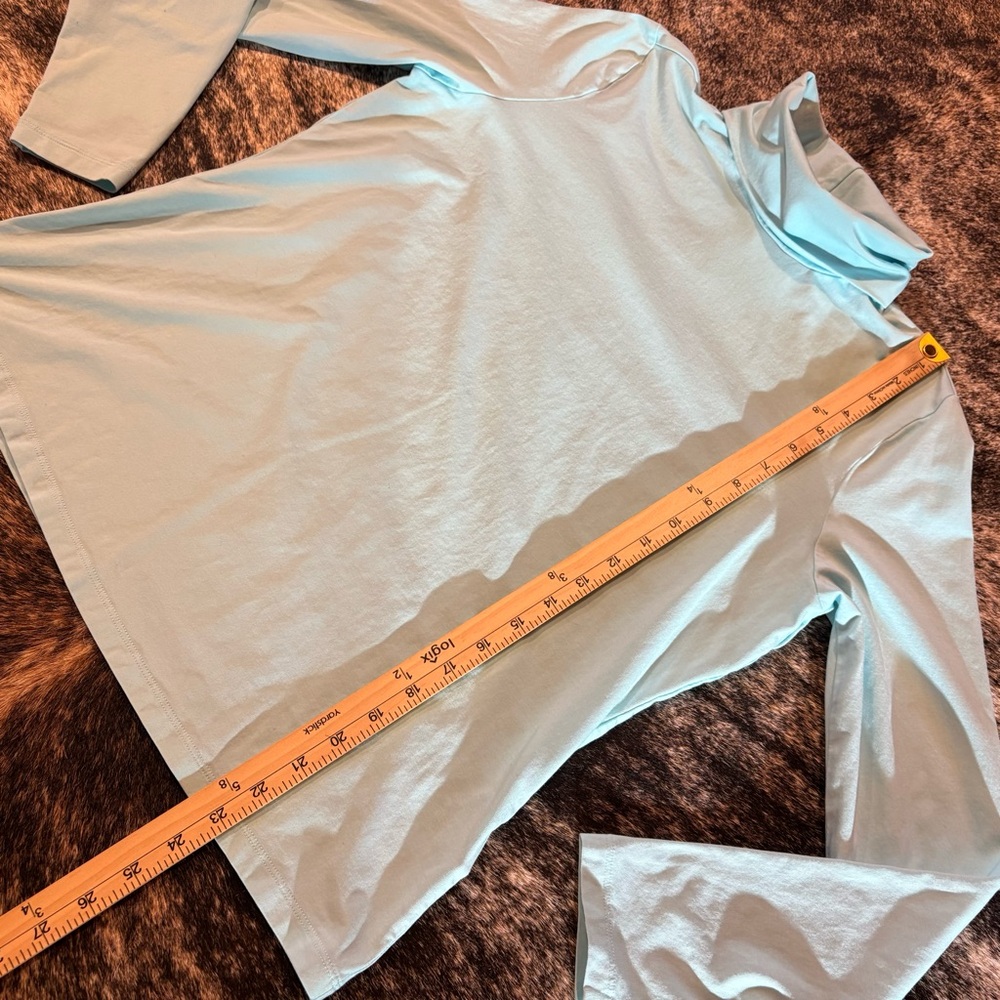 Lands End Light Blue Turtle Neck / Mock Neck, Size Large Petite - Picture 5 of 9